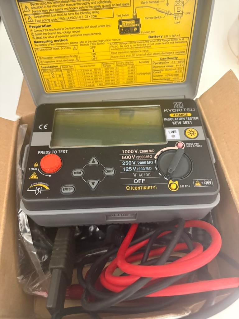}KYOrITSU KEW 3021 INSULATION-CONTINUITY TESTER 1000V, Doe-het-zelf en Bouw, Meetapparatuur, Ophalen