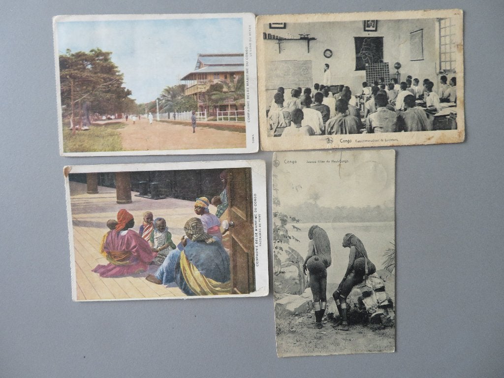 4 postkaarten Congo Belgisch Kongo, Verzamelen, Verzenden, Gelopen, Buiten Europa