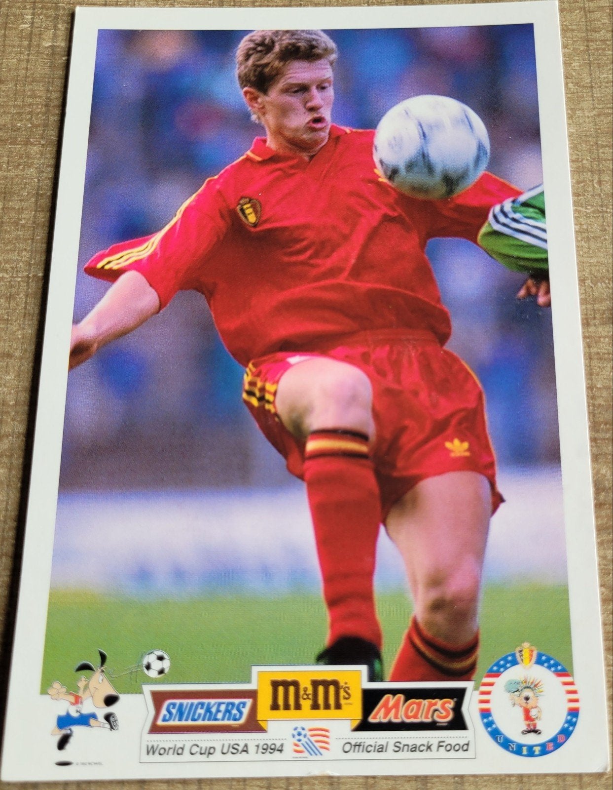 Postkaart World Cup USA 1994: Marc Emmers, Ophalen of Verzenden, Gebruikt, Poster, Plaatje of Sticker