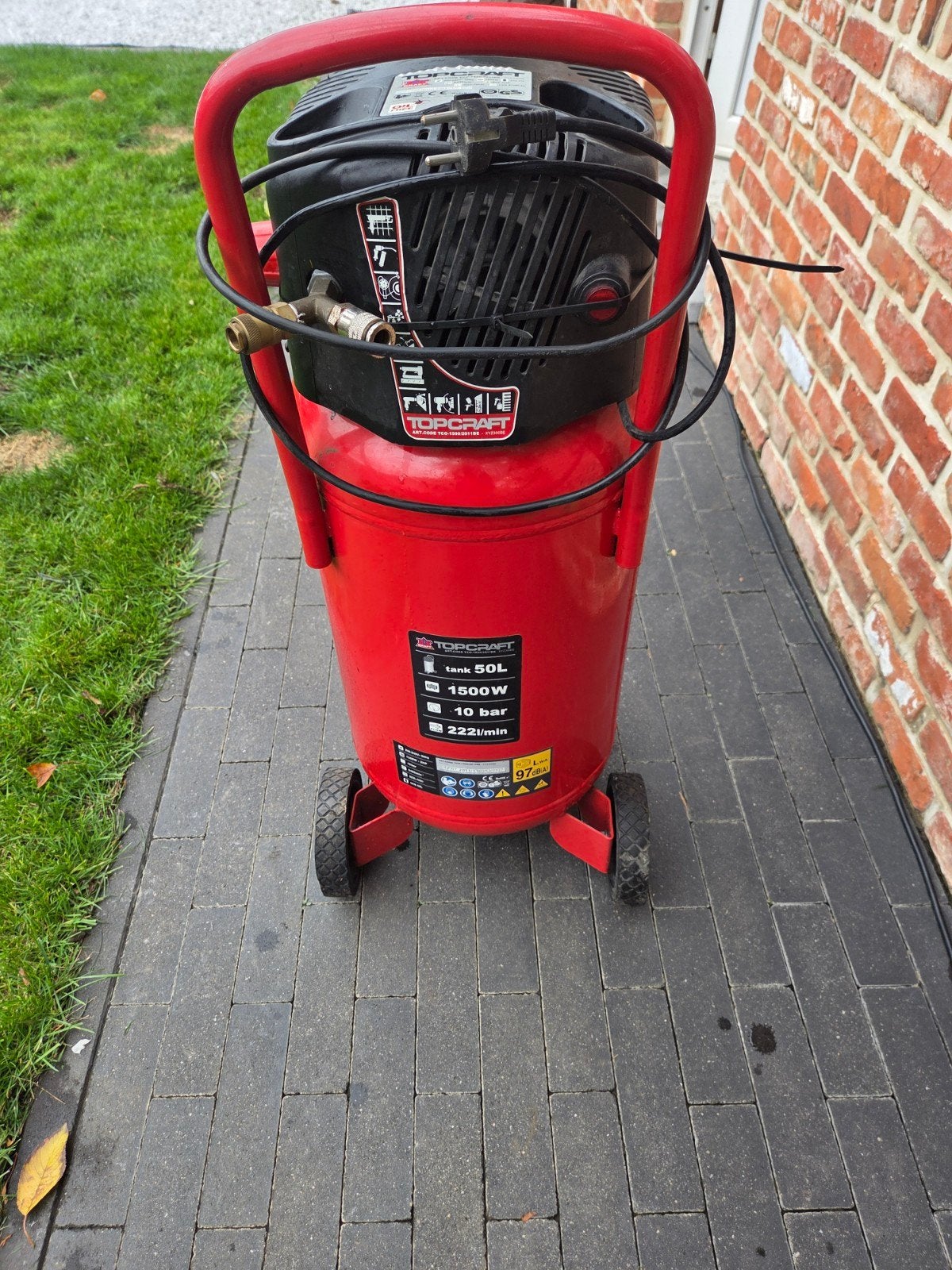 topcraft compressor, 25 tot 100 liter, Ophalen, Gebruikt, 6 tot 10 bar