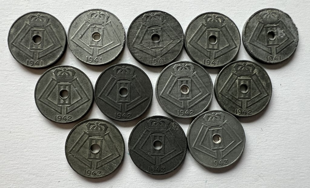 Belgie munten - 5 Centimes - Léopold III 1941-1942-1943 - 22, Ophalen of Verzenden, Overig, Setje