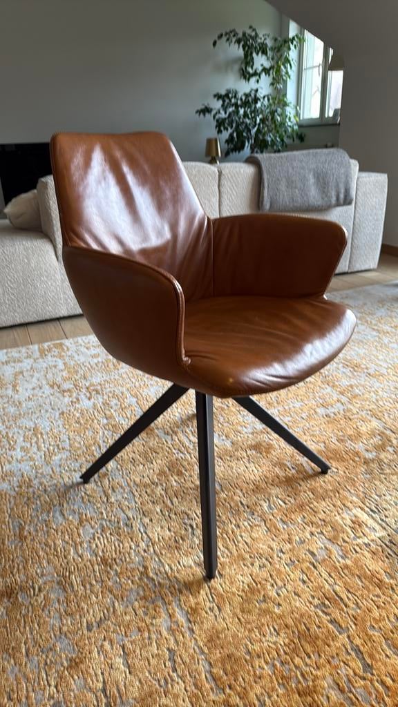 4 Leren Maple stoelen van Bert Plantagie, Ophalen, Zo goed als nieuw