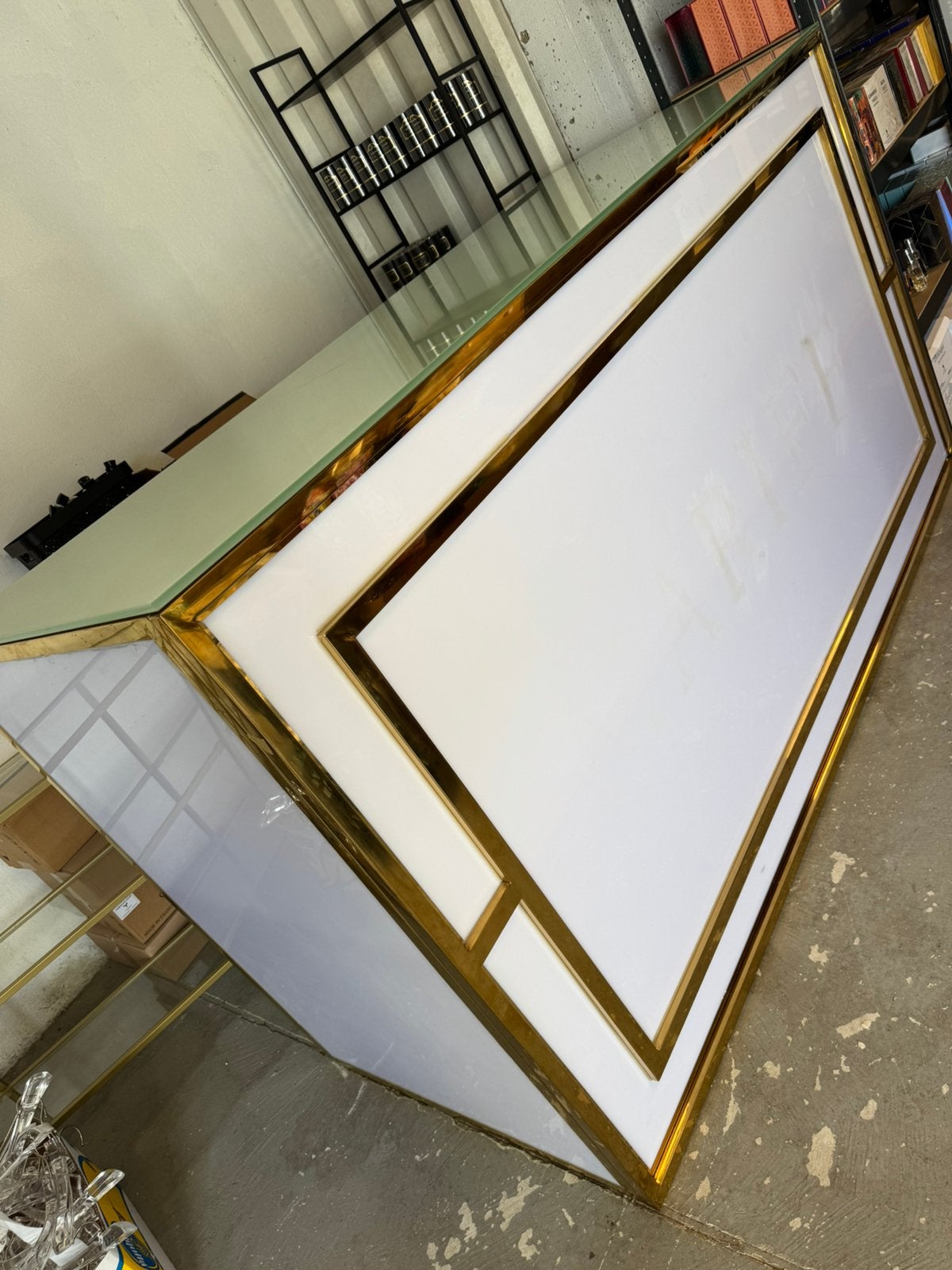 Luxe design balie / toonbank – Goud & Wit – Zo goed als nw, Ophalen of Verzenden, Zo goed als nieuw