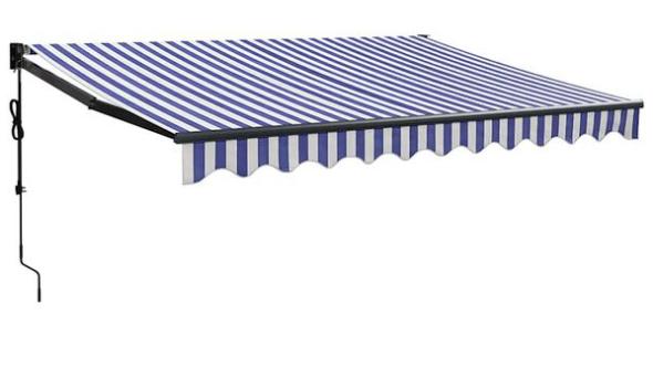Marquis bleu blanc L350xP250 cm, Jardin & Terrasse, Neuf, 250 cm à 450 cm, 150 à 300 cm, Enlèvement
