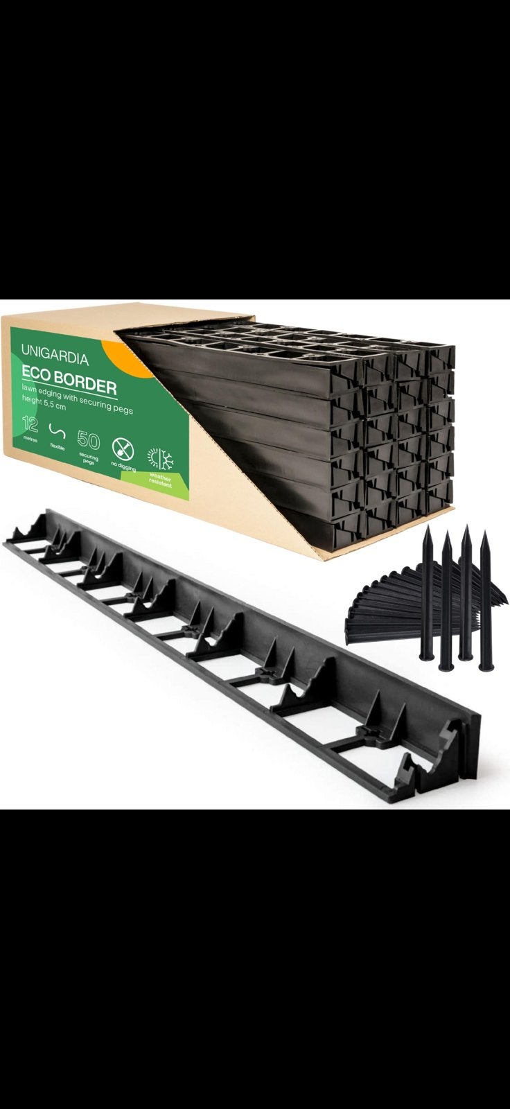 gazonafboording / graskant met een set grondankers, Tuin en Terras, Bielzen en Borduren, Ophalen, Nieuw, Kunststof, Border