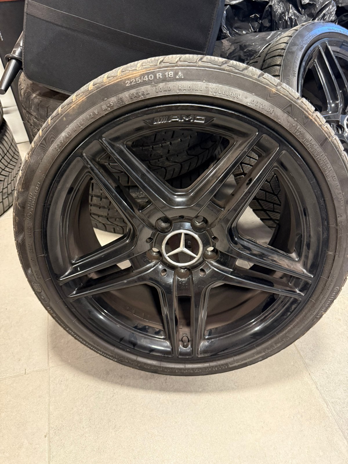 Originele AMG velgen R18 + Continental/Pirelli/Bridgestone, 4 Saisons, Enlèvement ou Envoi, 18 pouces, Jante(s)