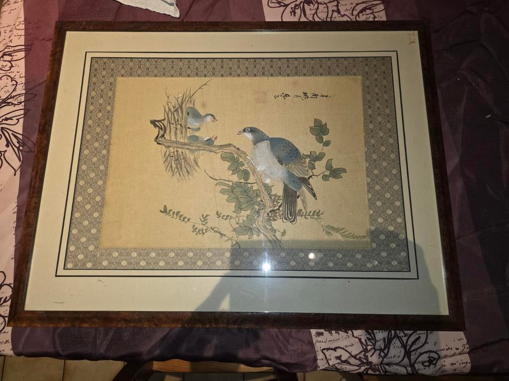 Tableau asiatique signé, Antiquités & Art, Enlèvement ou Envoi