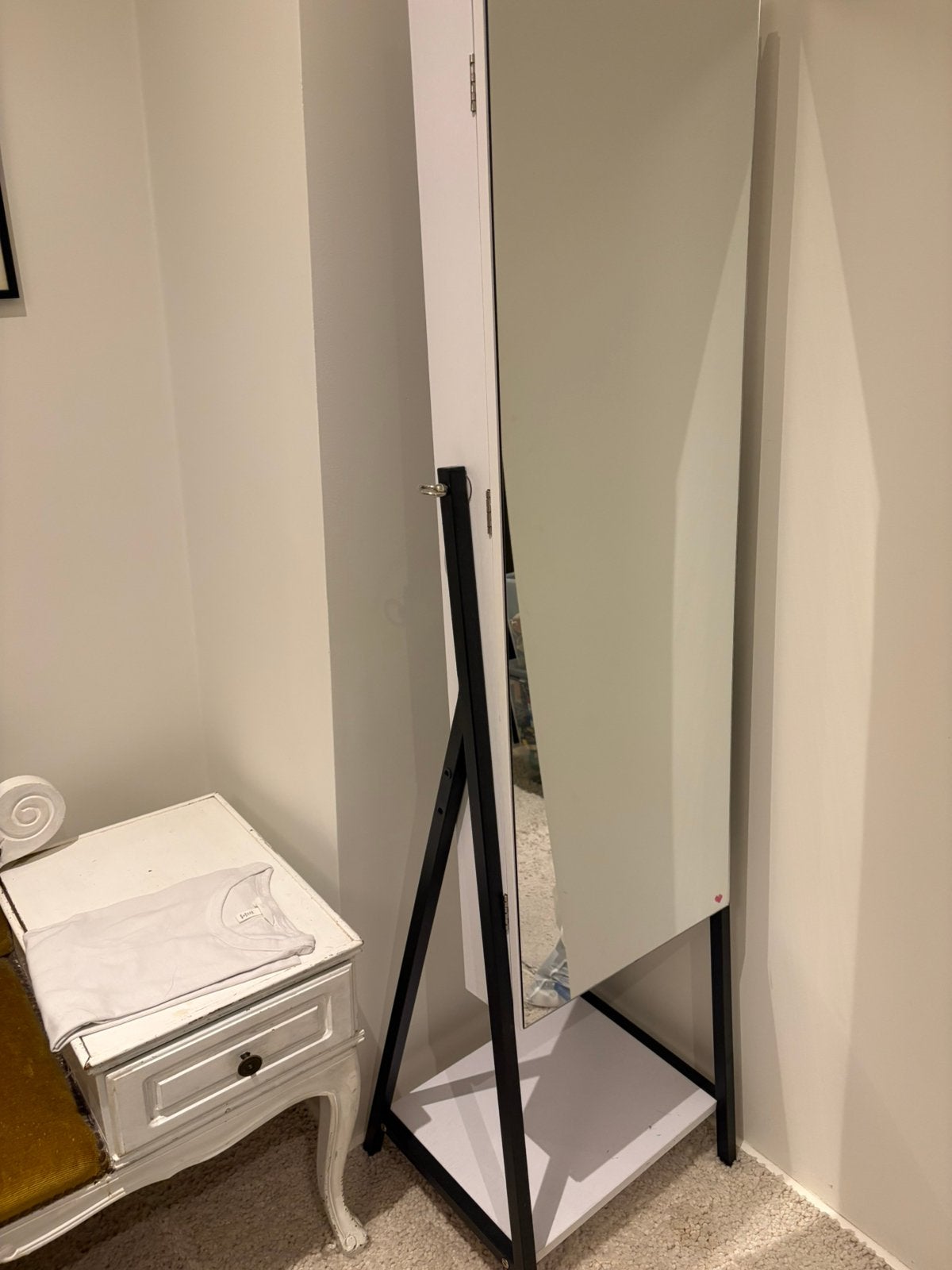 Armoire à bijoux + miroir, Maison & Meubles, 25 à 50 cm, Comme neuf, Moins de 50 cm, 150 à 200 cm