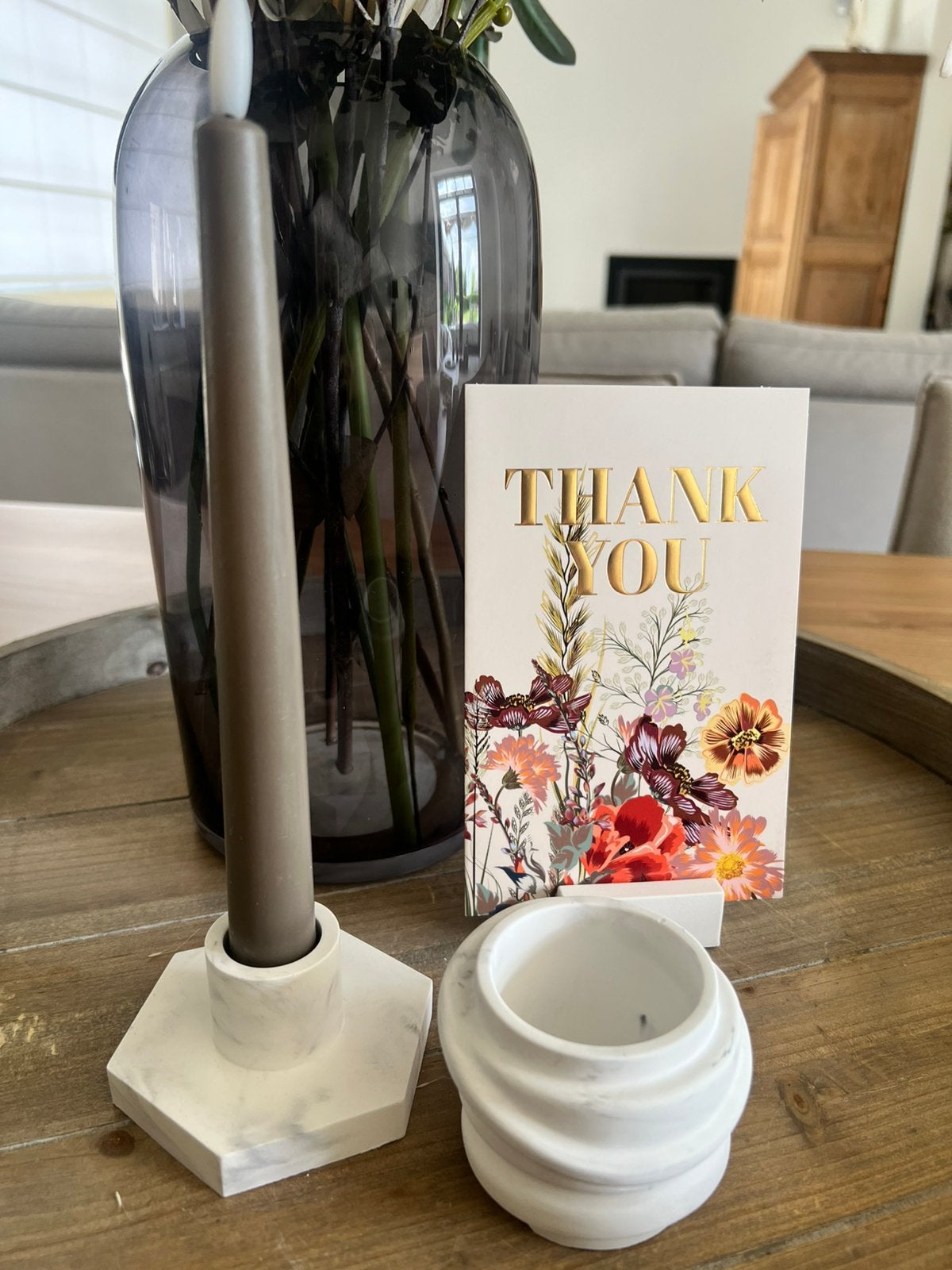 THANK YOU 5: bloempotje en kaarsenhouder, Ophalen, Nieuw