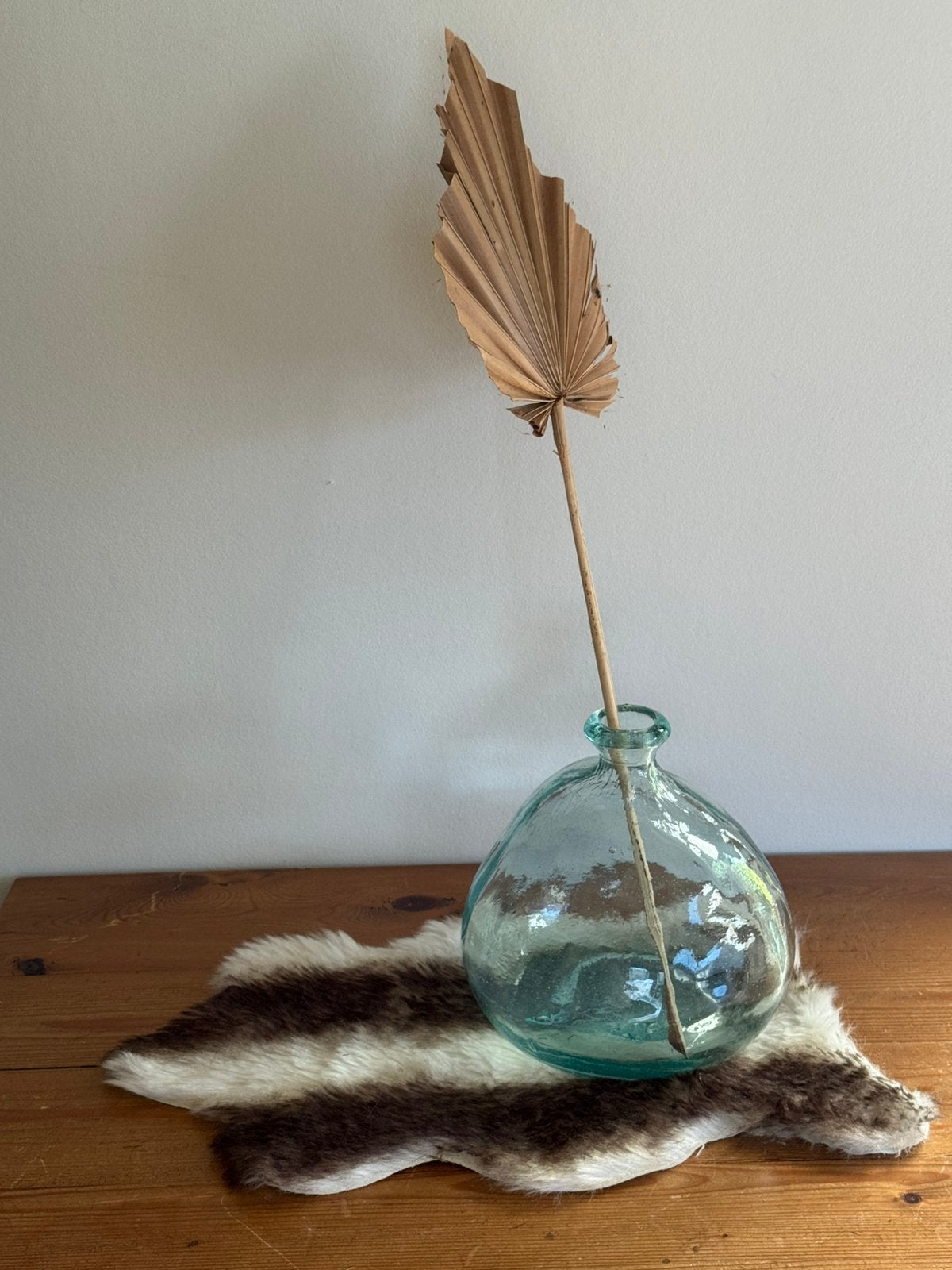 Handgeblazen glazen ballonvaas | aqua/mint, Huis en Inrichting, Ophalen of Verzenden, Zo goed als nieuw