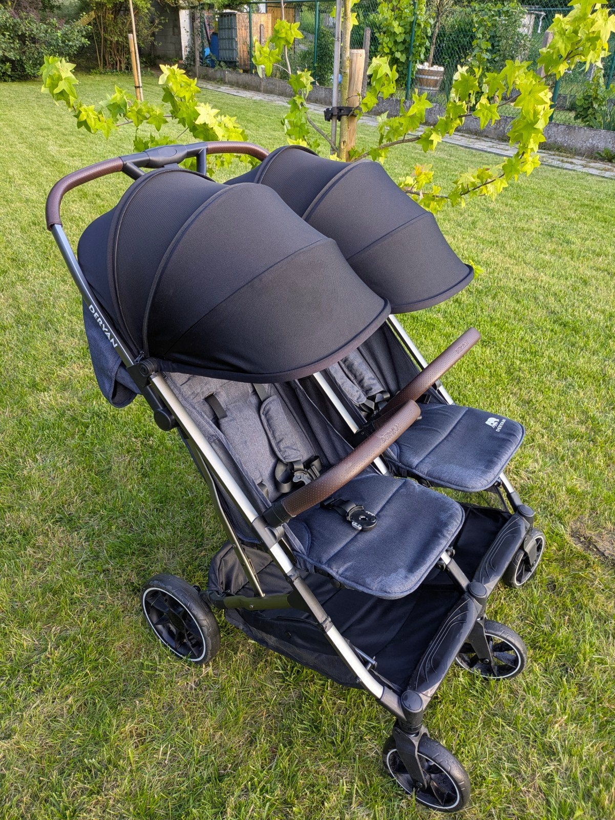 Deryan Rolo duo buggy X2 XL V2, kleur navy, topstaat, Enlèvement