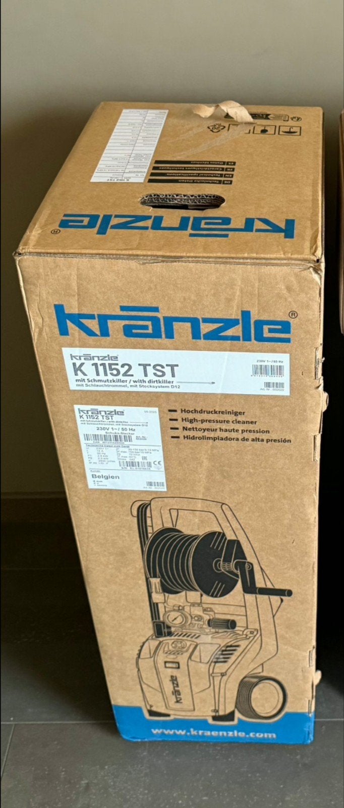 Kränzle K 1152 TST nieuwe hogedrukreiniger, Tuin en Terras, Ophalen, Nieuw, Kranzle, Elektrisch