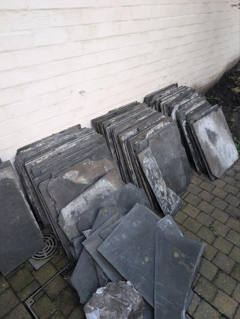Leistenen Tegels 40x40, 1cm dik - 70 a 100 stuks, Ophalen