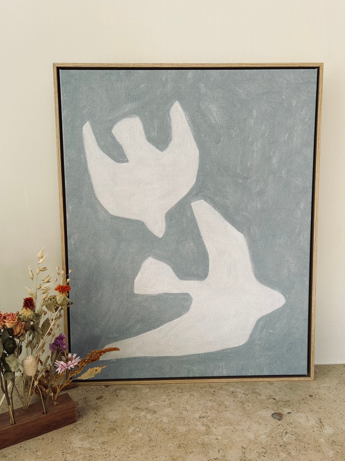 Nouveau ! Peinture abstraite IKEA mouettes 40x50cm, Enlèvement