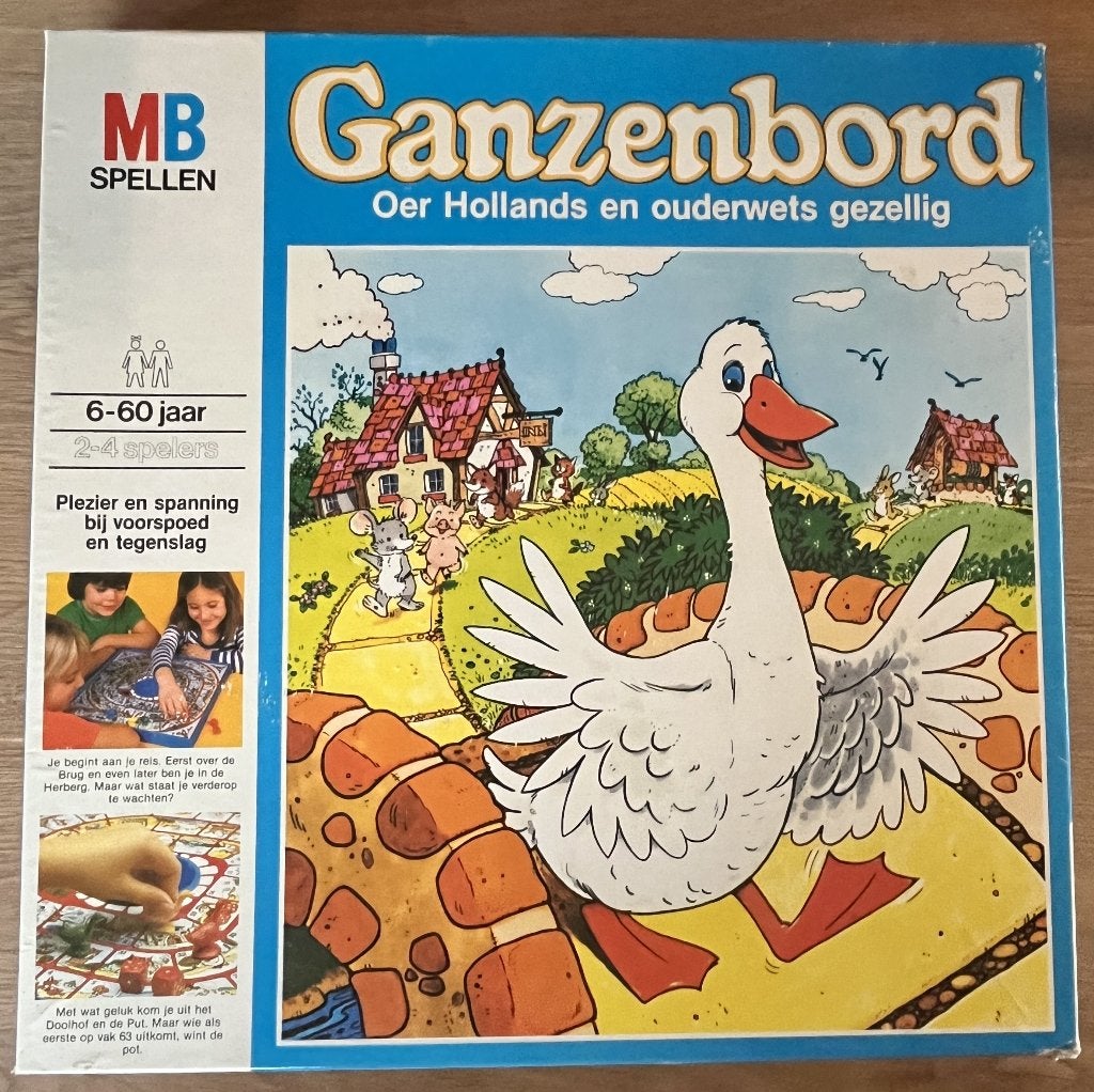 Ganzenbord - Spel, Hobby en Vrije tijd, Ophalen of Verzenden, Gebruikt, MB spellen