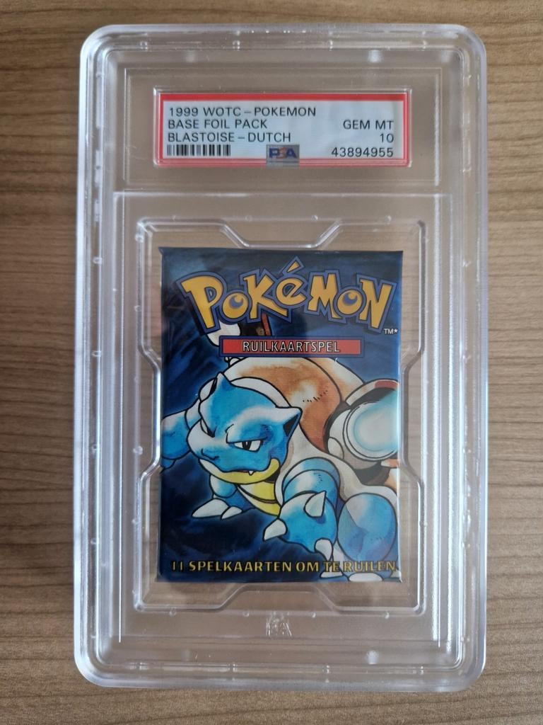 Pokémon Base Foil Pack Blastoise Dutch PSA 10, Ophalen of Verzenden, Nieuw, Booster, Foil