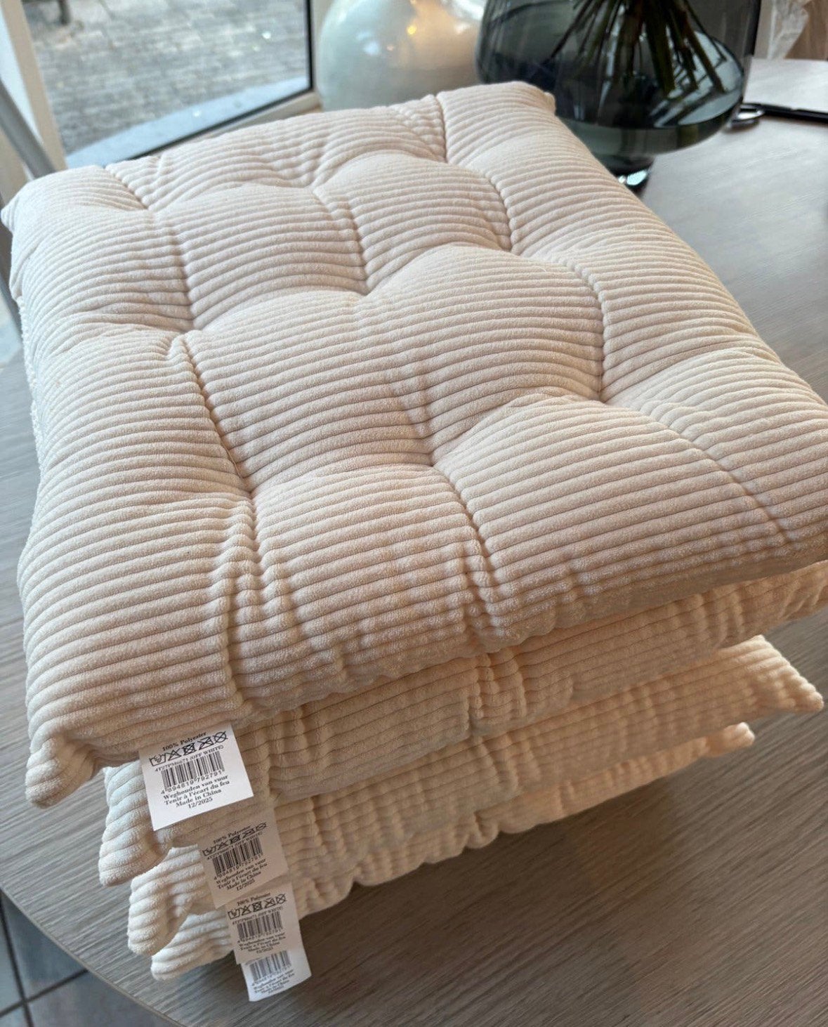 4 zachte off white crème kussens 38x38, Ophalen, Nieuw, Overige typen