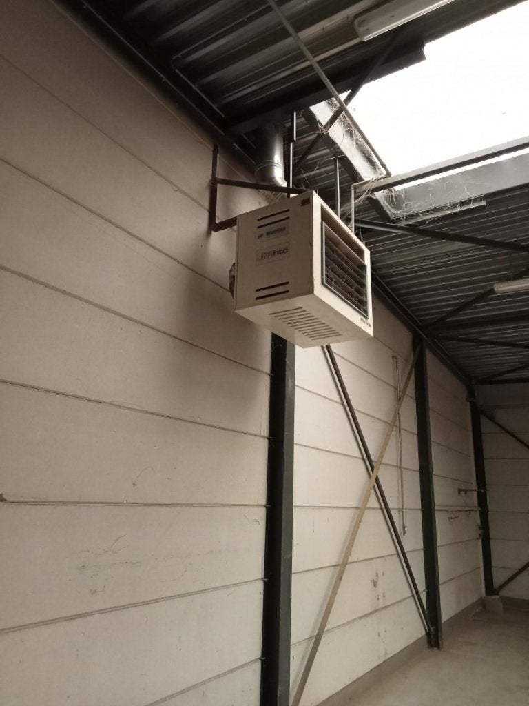 gasverwarming werkplaats, Enlèvement