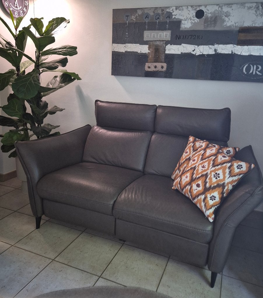 Hukla 2-zit met relaxen leder, Huis en Inrichting, Zetels | Zetels, Ophalen, Gebruikt, 150 tot 200 cm, Tweepersoons