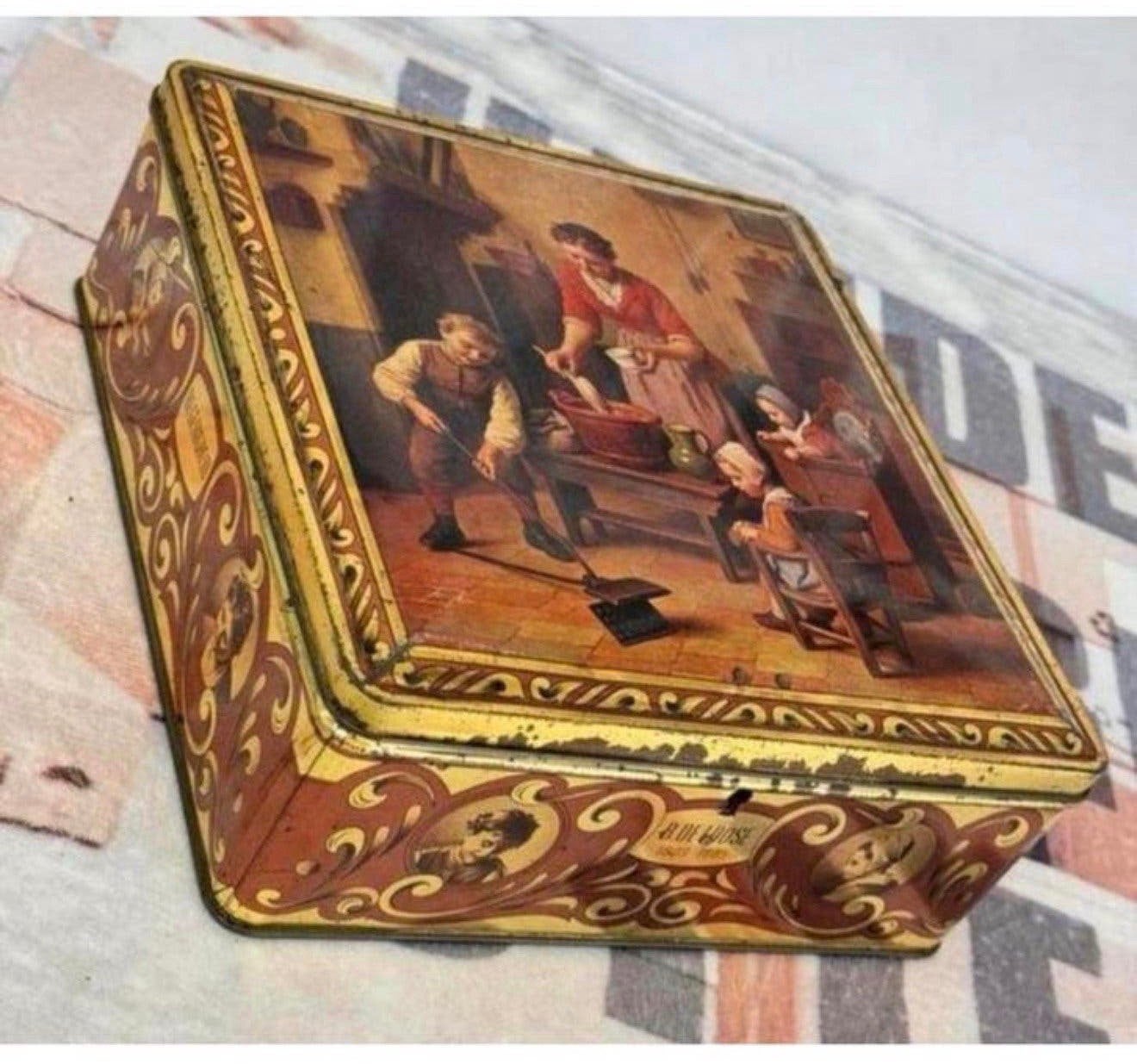 Ancienne boîte Demaret Chocola De Loose 1950 avec serrure, Enlèvement ou Envoi, Comme neuf