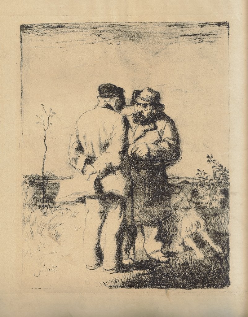 Monogram G vernis mou "Conversation", 1907, proefdruk, Enlèvement, Vie quotidienne, Eau-forte, Original