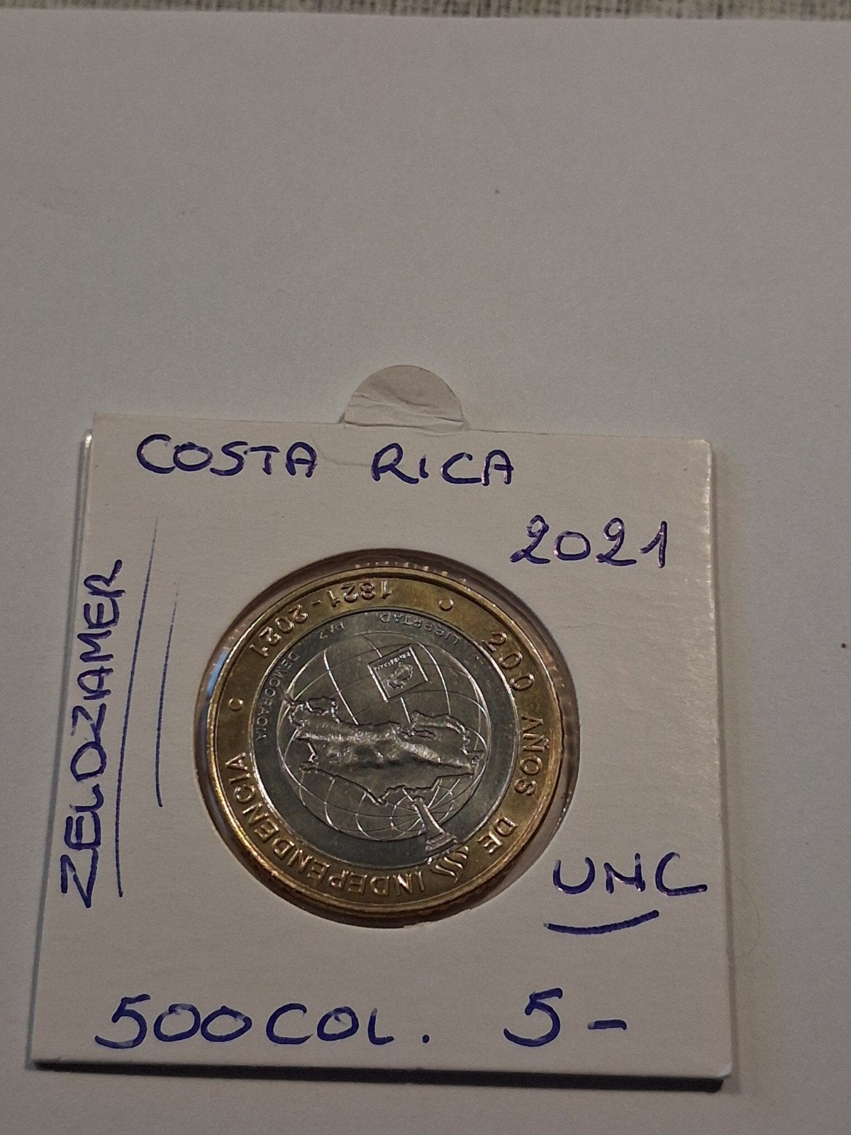 costa  rica 500 col.2021 UNC. SCHAARSER, Ophalen of Verzenden