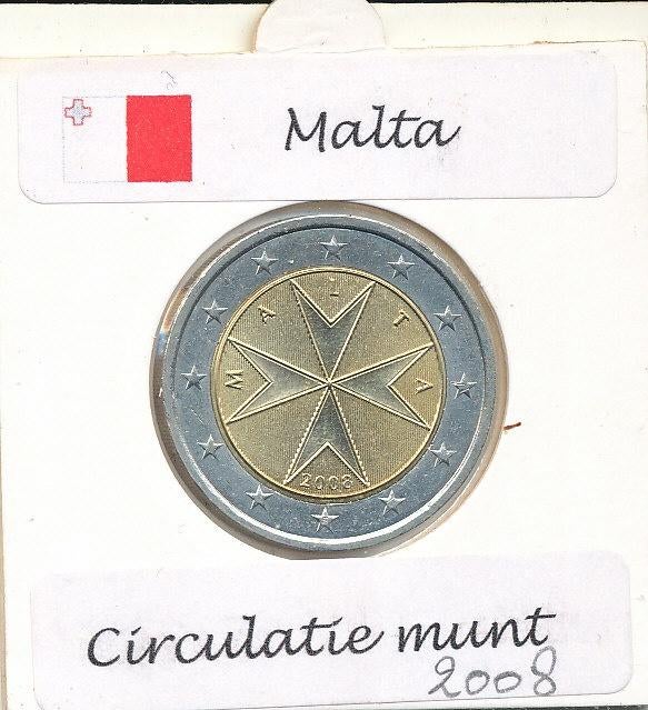 Malte 2 euros 2008, croix maltaise. Nom du pays Malte, Timbres & Monnaies, Monnaies | Europe | Monnaies euro, Enlèvement ou Envoi