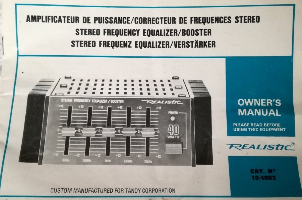 Realistic stereo equiliser/booster 40 watt, Enlèvement, Pièces Oldtimer ou Ancêtre