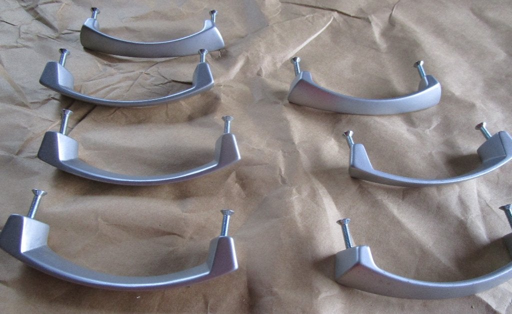7 inox handgrepen voor kast, Ophalen, Gebruikt, Inox, Klink of Kruk