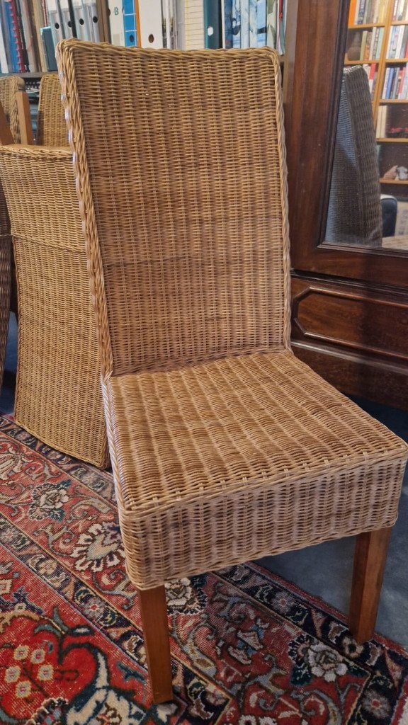 8  ROTAN STOELEN _ Goede staat, Huis en Inrichting, Ophalen, Overige kleuren, Riet of Rotan, Vijf, Zes of meer stoelen