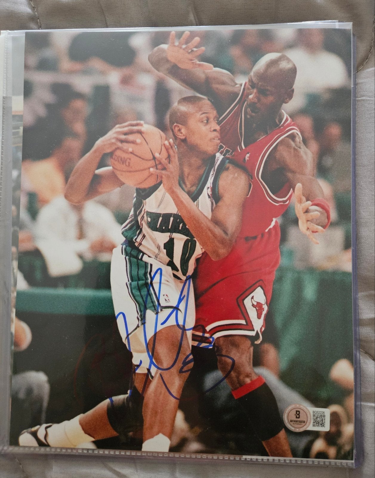 4 grote 20 x25cm gehandtekende Nba foto's, Ophalen of Verzenden