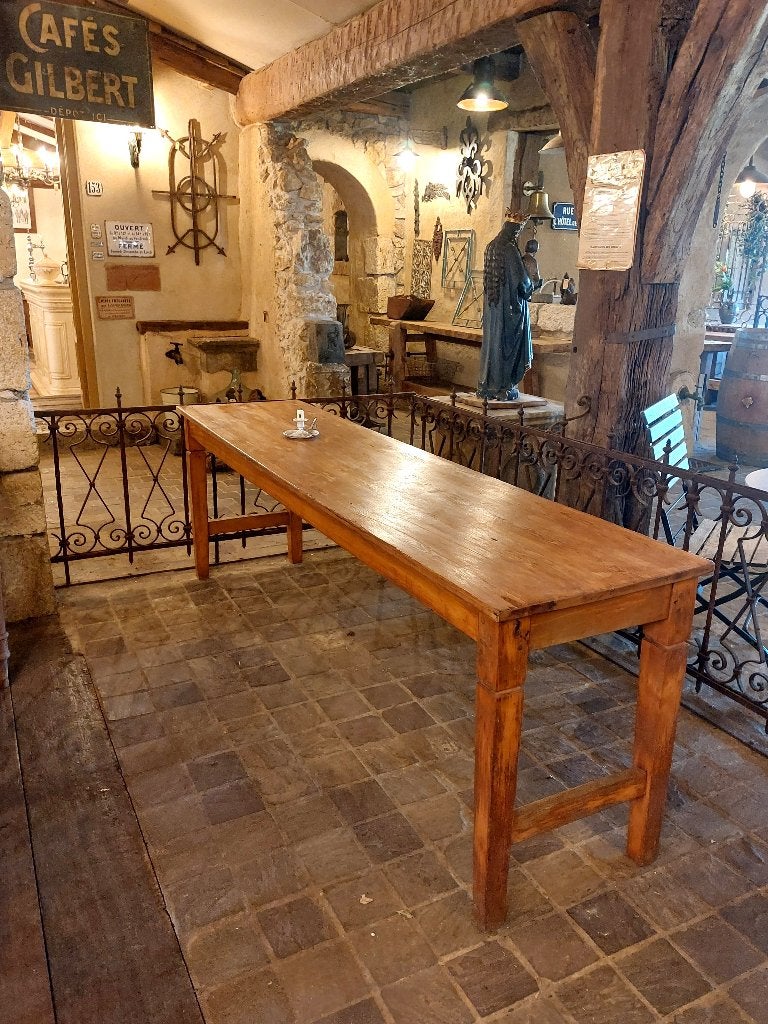 table d'école longue vintage, table à manger étroite, Antiquités & Art, Curiosités & Brocante, Enlèvement