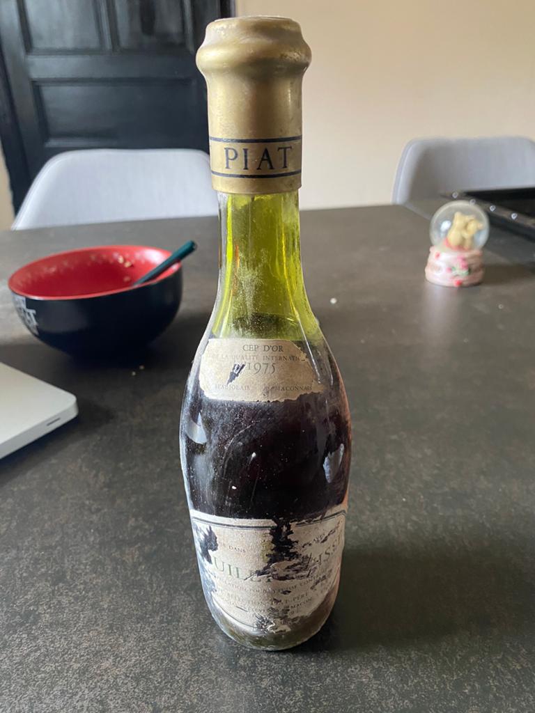 Ancienne bouteille vintage Piat (1975), Enlèvement, France, Vin rouge, Utilisé