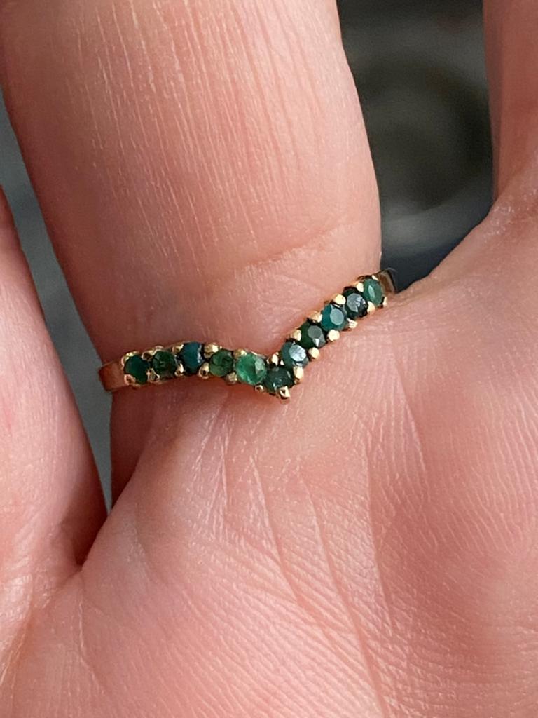 18-karaats gouden en smaragdgroene ring, Ophalen, Zo goed als nieuw, Goud, Goud