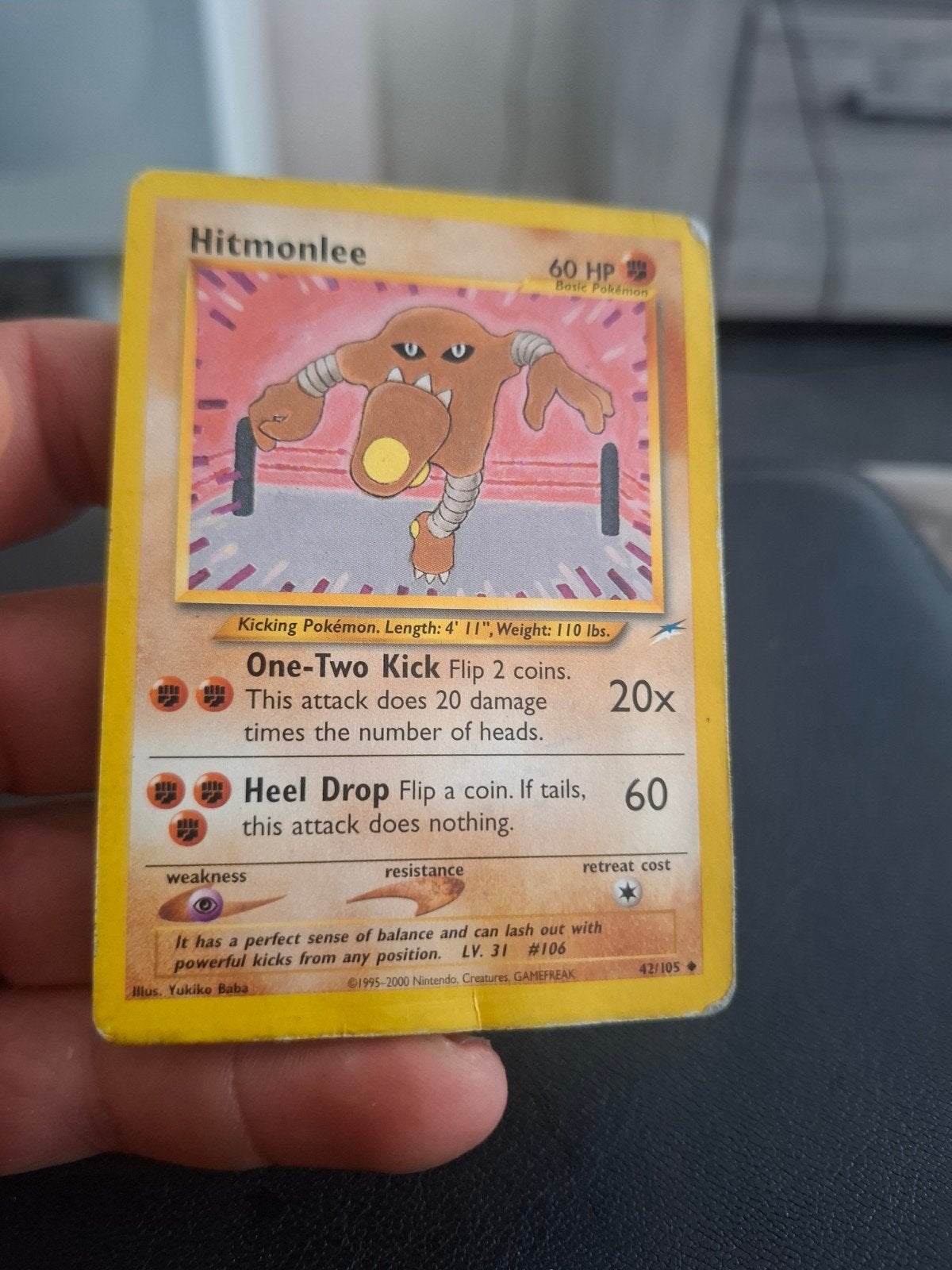 Hitmonlee Pokémon Kaart - Base Set 2 (42/105), Hobby en Vrije tijd, Verzamelkaartspellen | Pokémon, Ophalen of Verzenden