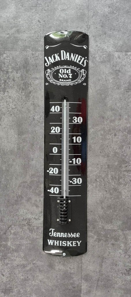 Jack Daniels emaillen reclame thermometer vintage retro kado, Ophalen of Verzenden, Zo goed als nieuw, Gebruiksvoorwerp