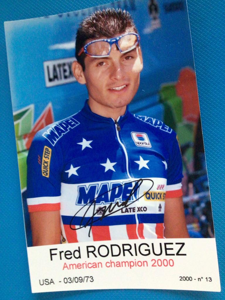 wielerkaart 2000 team mapei  fred rodriguez signe, Verzenden, Zo goed als nieuw