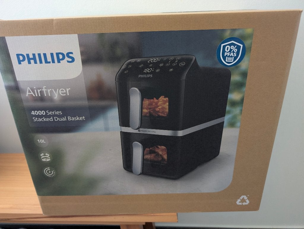Philips 4000 Series Dual-Stacked 2 lades, 10 L, € 138, Ophalen of Verzenden, Nieuw, Airfryer, 1000 t/m 1499 gram