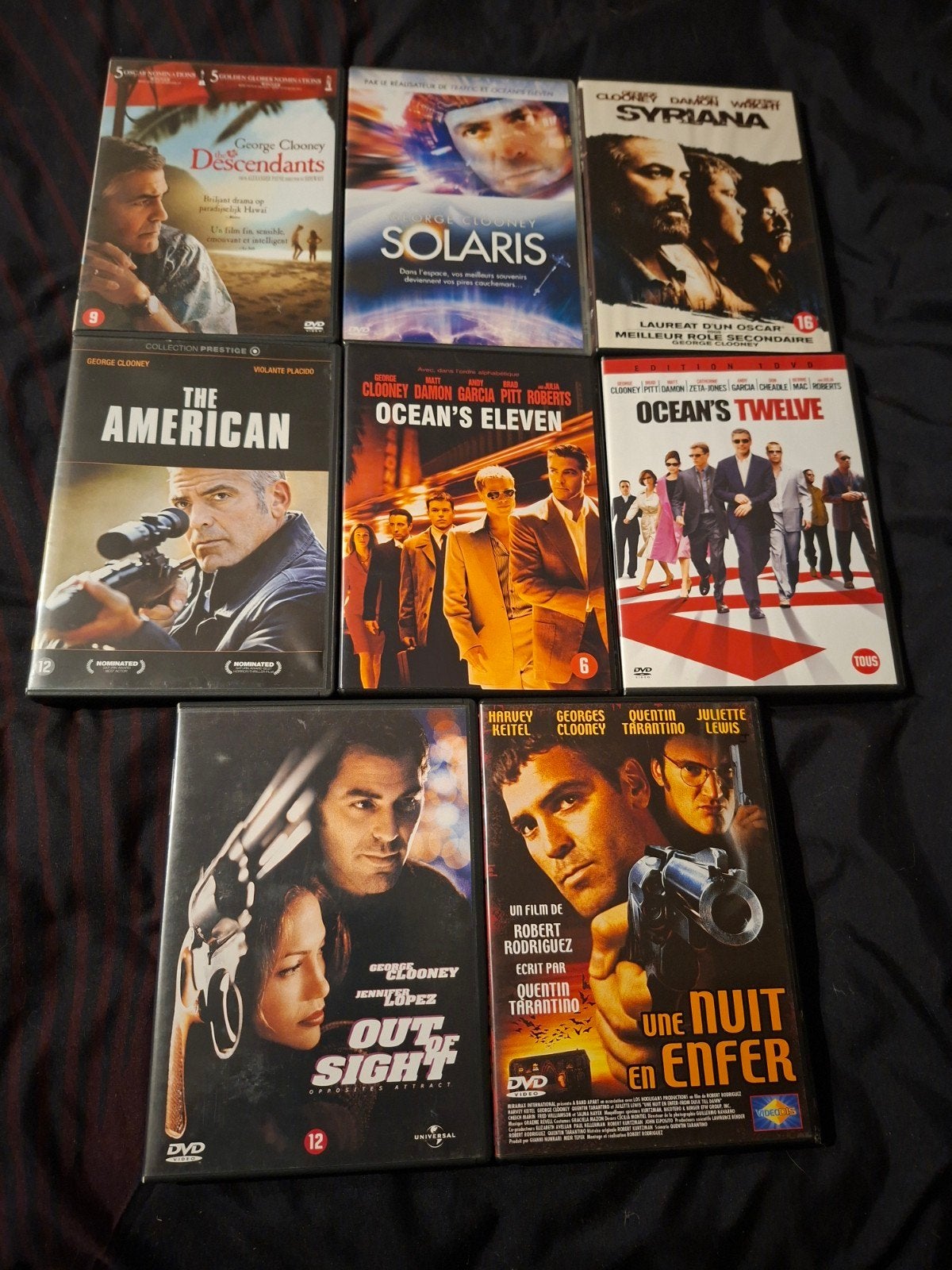 Te koop 8 DVD Georges Clooney, Cd's en Dvd's, Inclusief doosje, Nederlands, Actie, Ophalen of Verzenden