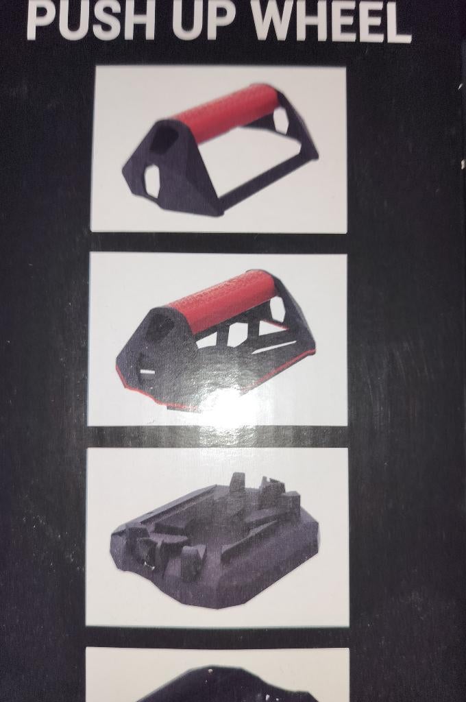 Push up wheels Red/black, Sport en Fitness, Fitnessmaterialen, Ophalen, Zo goed als nieuw, Buik, Push-up steun