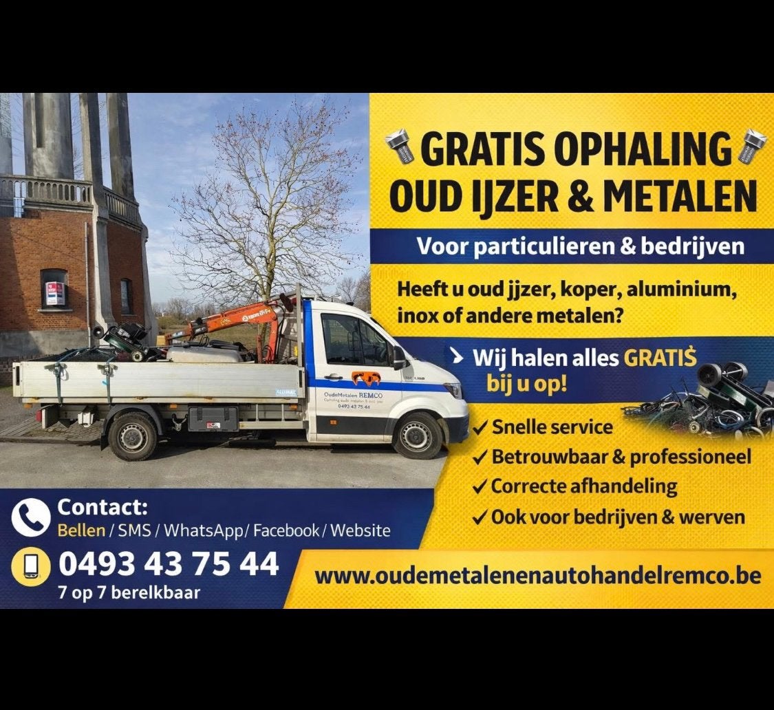 Gratis ophaling van u oud ijzer, Bricolage & Construction, Métaux, Comme neuf, Enlèvement