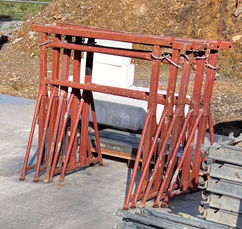 Stelling bouwschragen 14 stuks, Doe-het-zelf en Bouw, Ladders en Trappen, Ophalen, Gebruikt