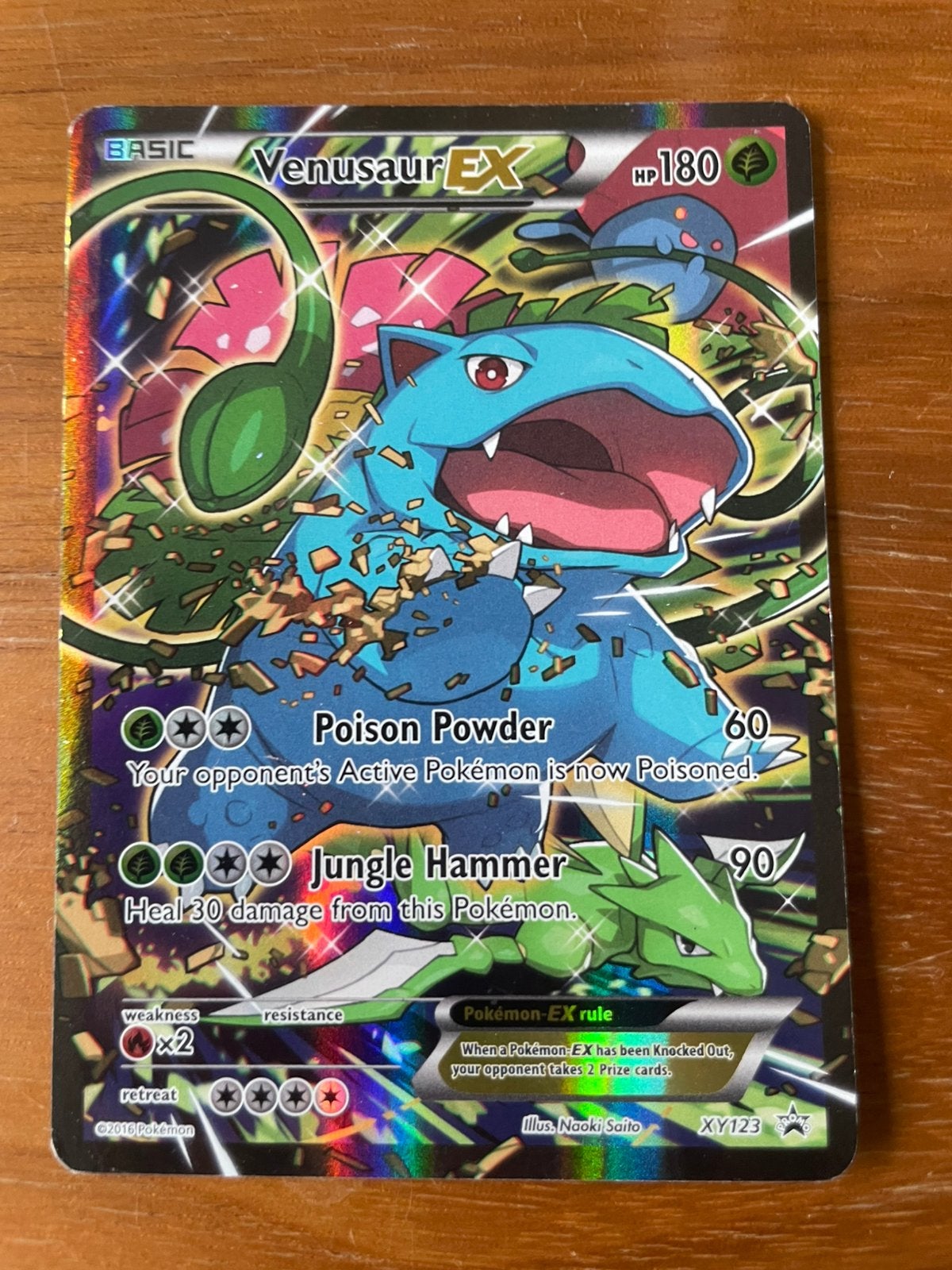 Venusaur ex XYPR123 pokemon kaart promo, Enlèvement ou Envoi, Utilisé, Cartes en vrac, Foil