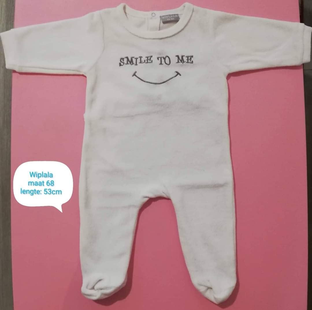 Witte pyjama Wiplala maat 68, Kinderen en Baby's, Nacht- of Onderkleding, Gebruikt, Jongetje of Meisje, Ophalen of Verzenden