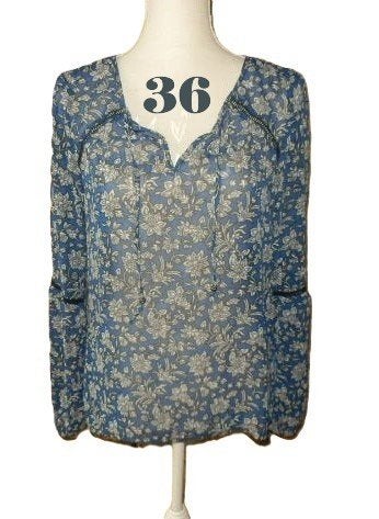 (84) -blouse femme t.36 bleue - yessica -, Enlèvement ou Envoi, Comme neuf, Bleu, Yessica