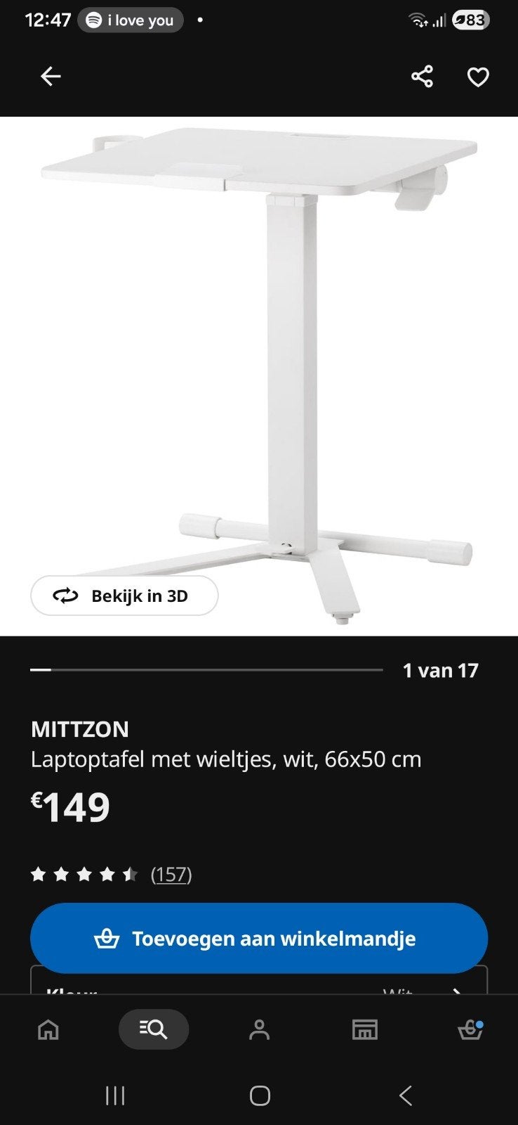 Ikea Laptoptafel, Computers en Software, Laptoptafels, Ophalen