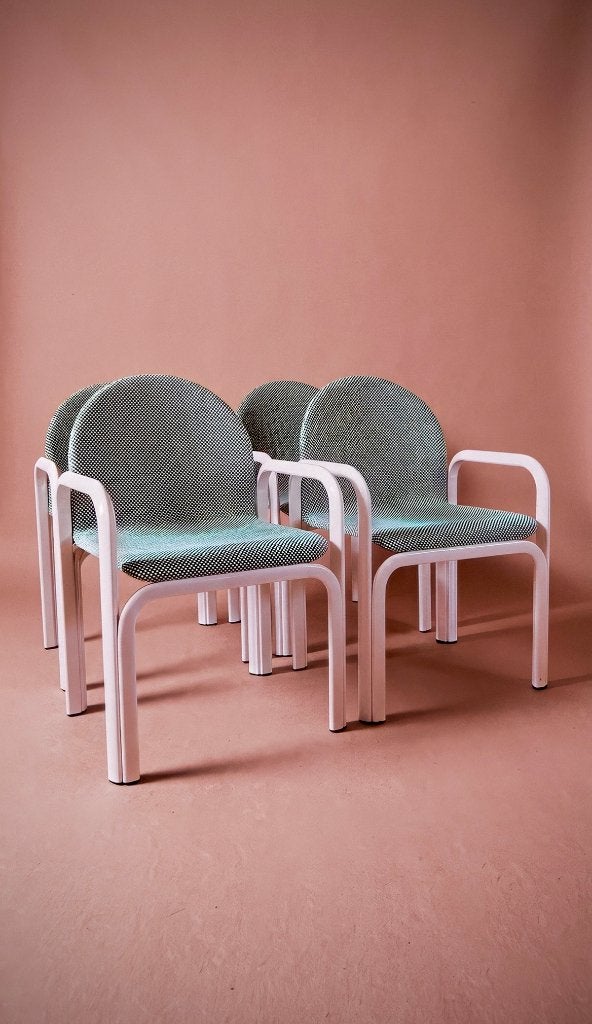 suite de 4 chaises Gae Aulenti Knoll années 70, Vintage, Comme neuf, Enlèvement, Métal