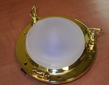 koperen scheepslampje met mat glas, Ophalen of Verzenden