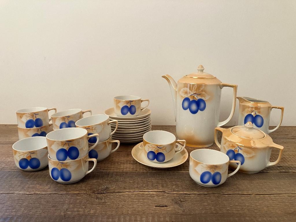 Victoria China Czechoslovakia koffieservies – 27-delig, Ophalen of Verzenden
