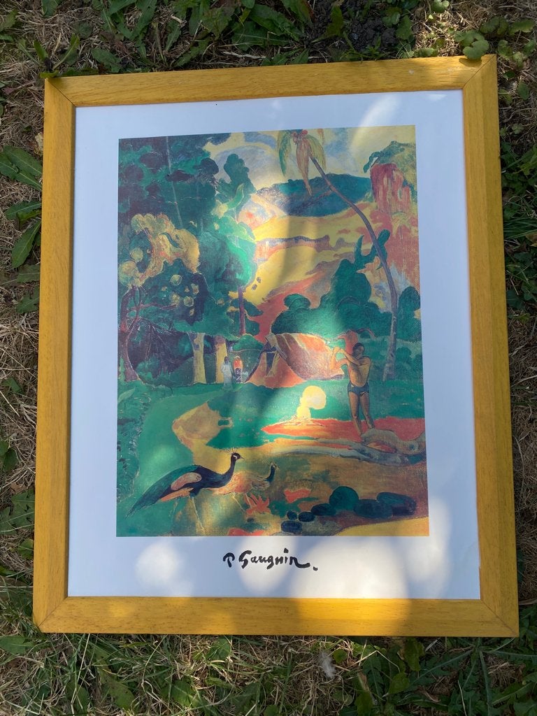 Encadrement en bois jaune 56,5 x 46 x 1 cm sans verre, 56 cm, 46 cm, Utilisé, Bois
